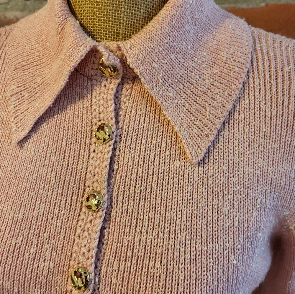St John Knits for Lillie Rubin Vintage 70s peachy pink knit suit size 6 - Picture 6 of 10